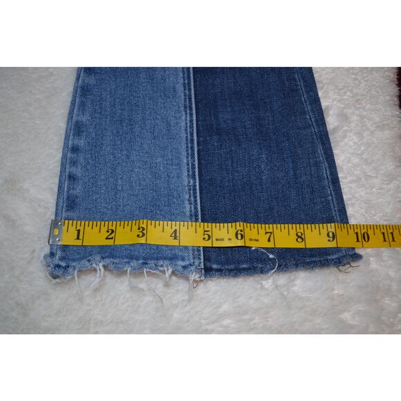 Flying Monkey Girls Two Tone Flare Rise Flare Stretch Raw Hem Jeans Size 12 - Picture 7 of 8